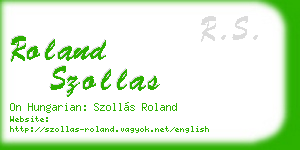 roland szollas business card